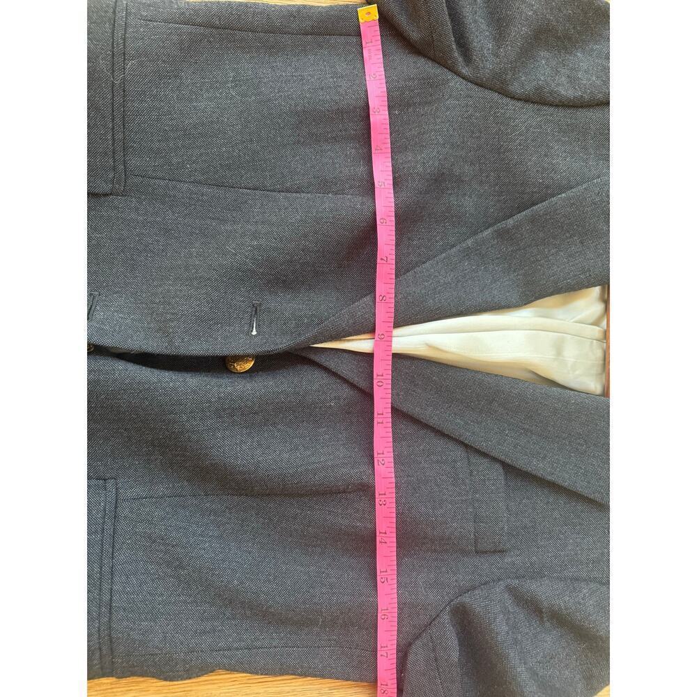 J.Crew Wool Blazer Charcoal Gray Gold Buttons excellent condition Size S - Picture 9 of 11